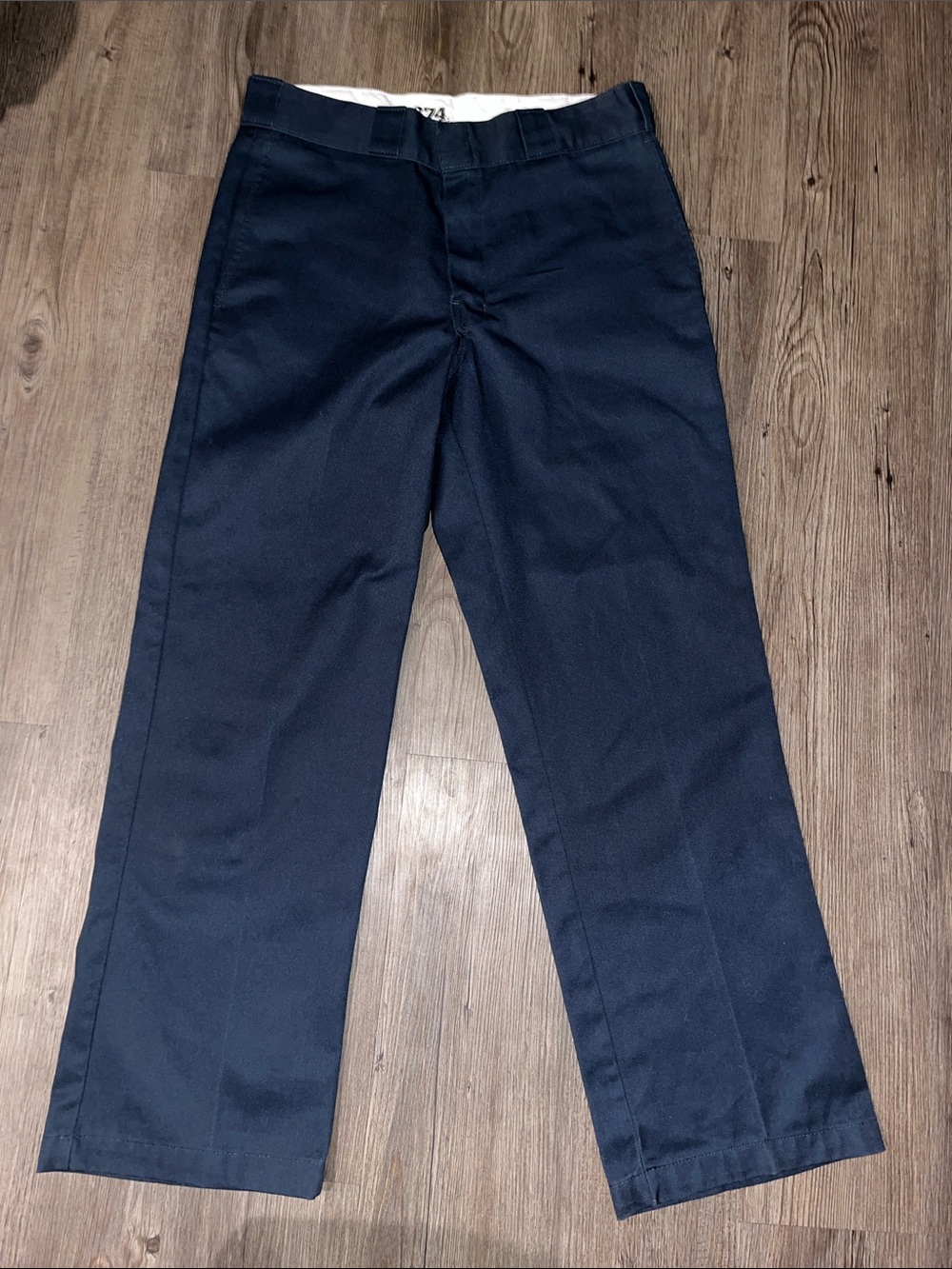 DICKIES 32X29 Dark Navy Straight-Leg Chinos